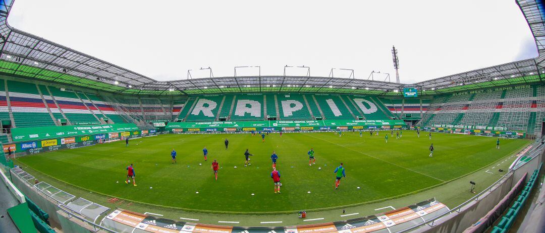 El estadio del Rapid de Viena, antes del inicio del partido.