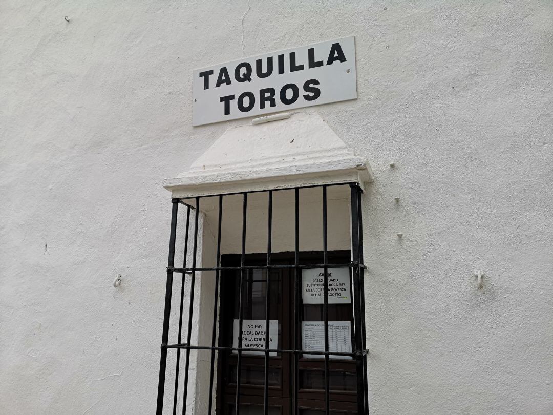 Taquilla de la plaza de toros de Ronda el pasado mes de agosto