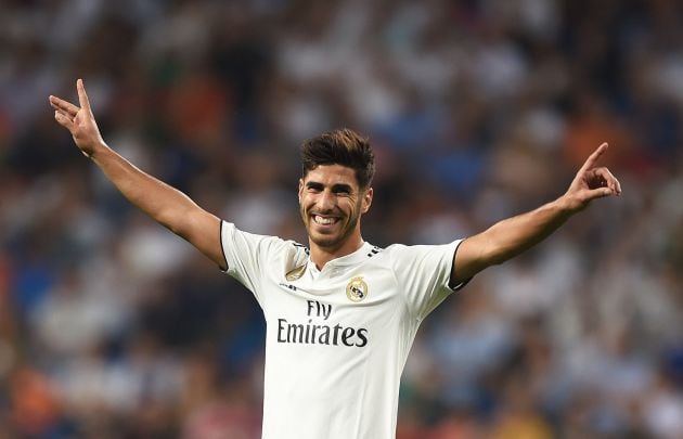 Asensio celebra su gol frente al Espnayol