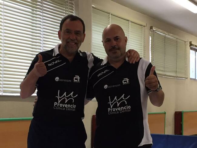 Damián Sanz, a la izquierda, en una competición junto a Francisco Gilarranz