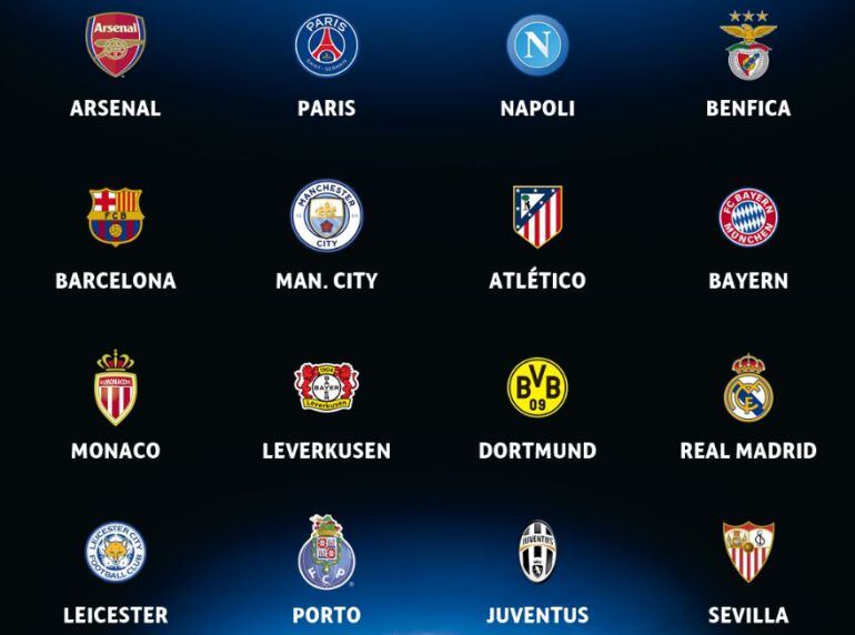 Equipos clasificados para octavos de final