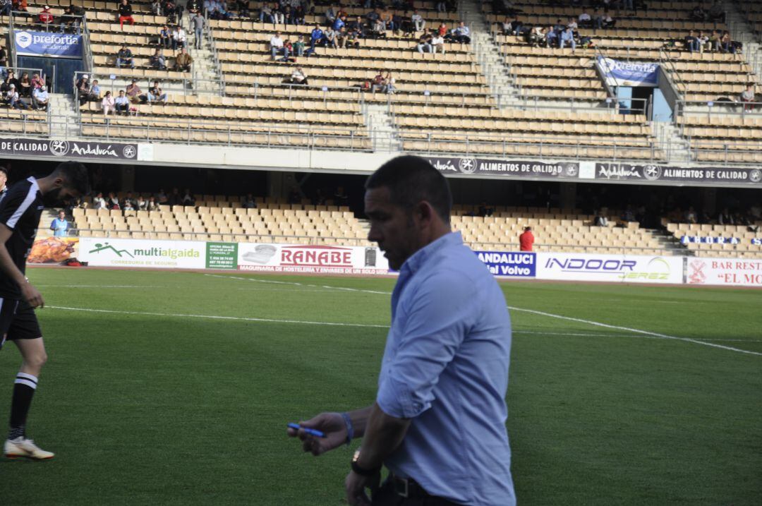 Juan Carlos Gómez durante el partido en Chapín