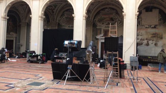 El rodaje del segundo capítulo de la cuarta temporada de "El Ministerio del Tiempo", en el Palacio del Marqués de Santa Cruz