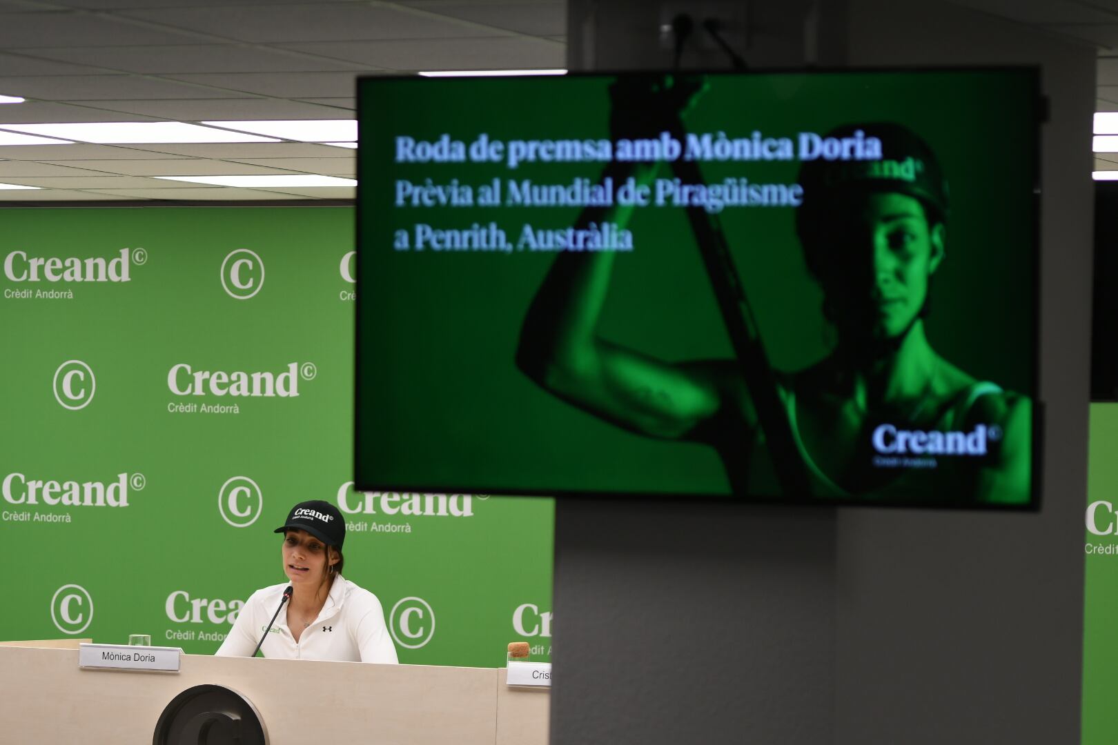 Mònica Doria, durant la roda de premsa prèvia al Mundial d'Austràlia