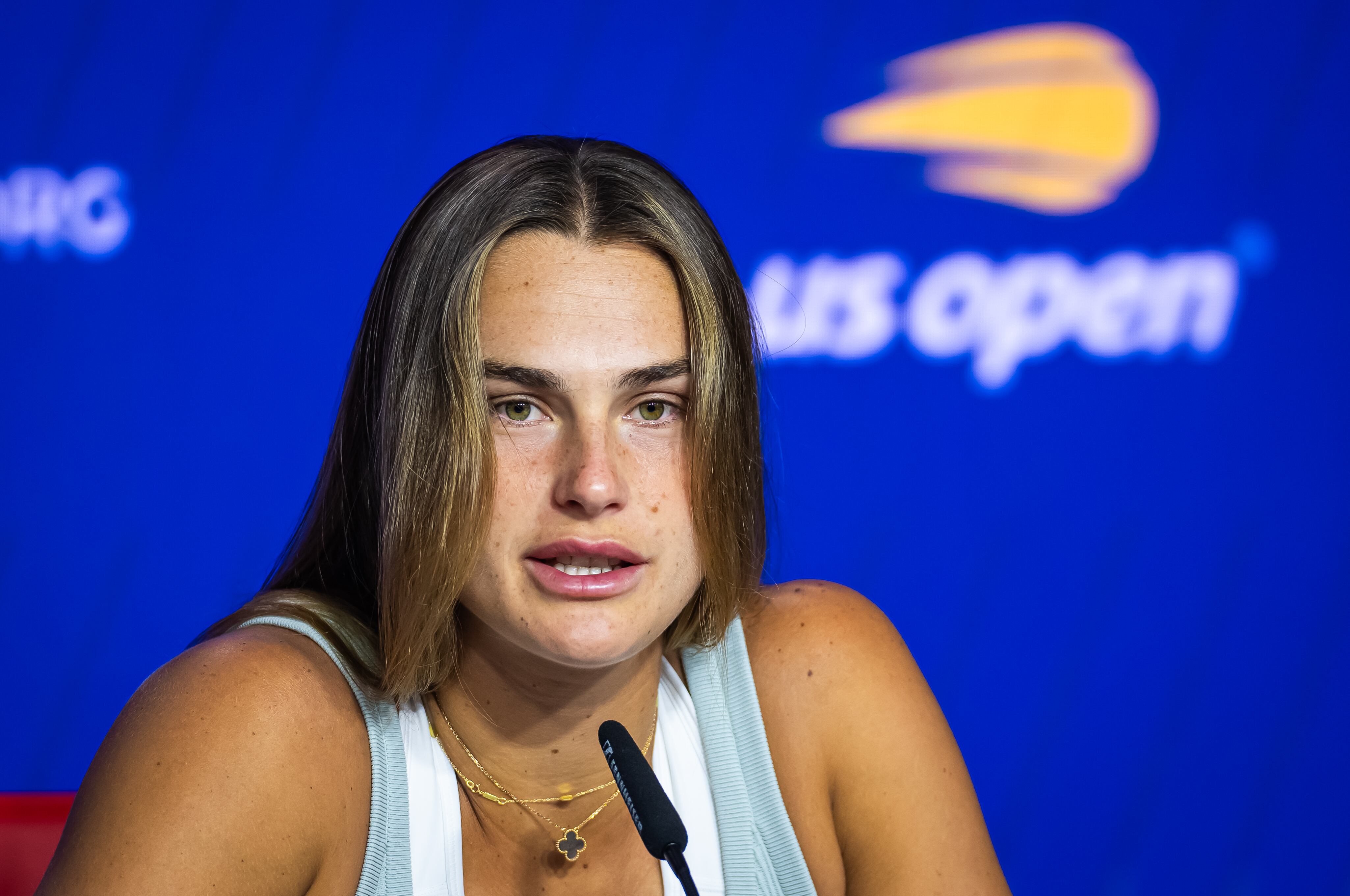 Aryana Sabalenka en la rueda de prensa posterior a la final