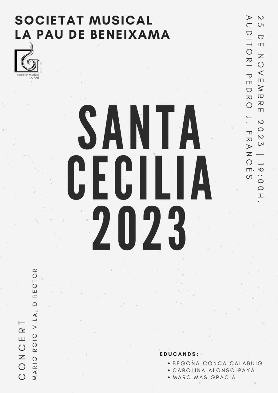 Cartel de Santa Cecilia en Beneixama