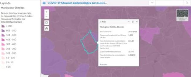 Situación epidemiológica de Alcorcón actualizada a 19 de enero de 2021