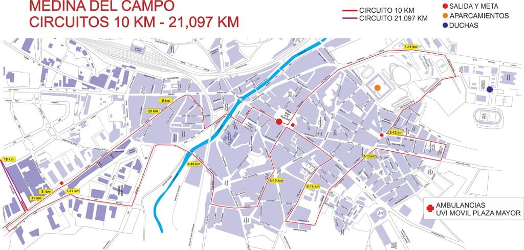 Circuito homologado para la Media Maratón Medina del Campo