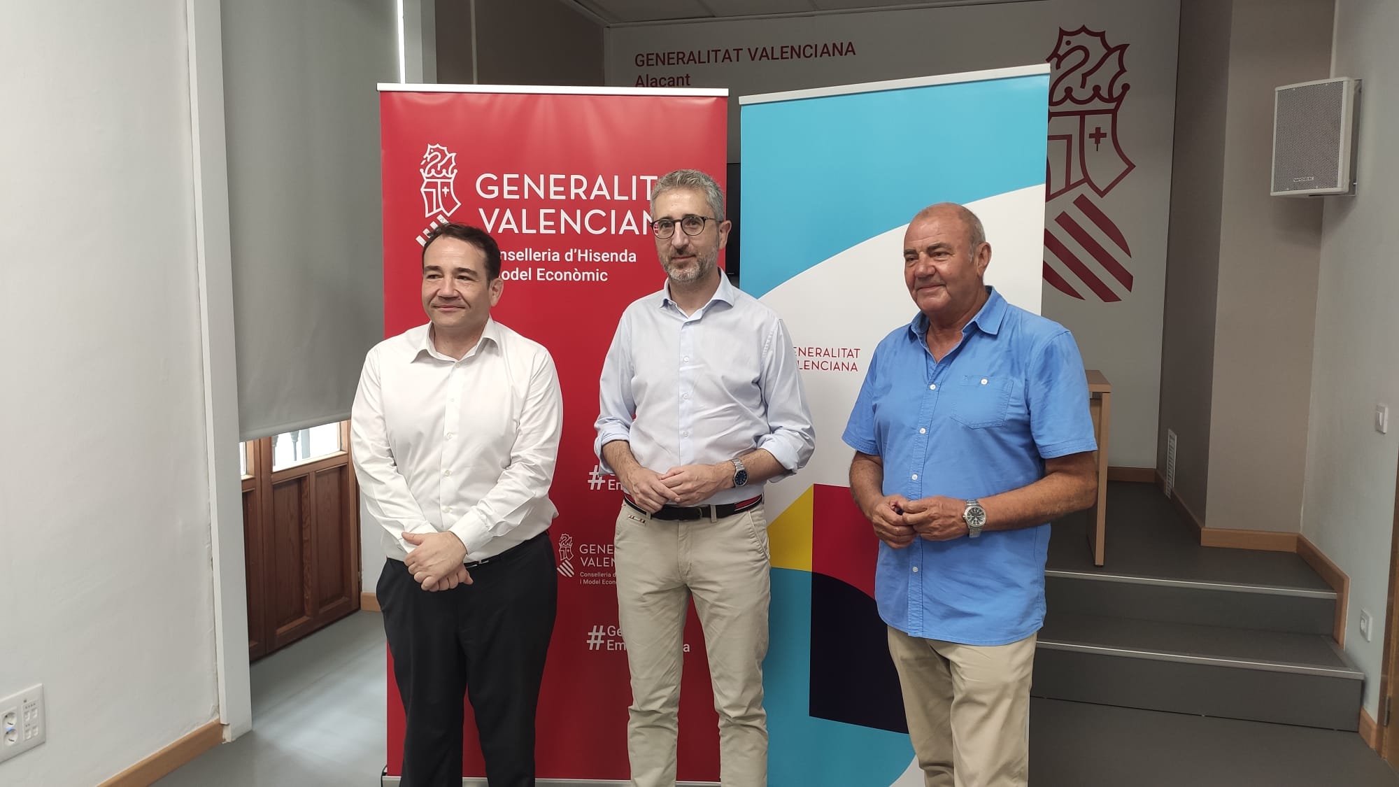 Manuel Illueca, director del IVF, Arcadi España, conseller Hacienda de la GVA y Antonio Rodes, director general de la Sociedad Proyectos Temáticos de la Comunitat Valenciana