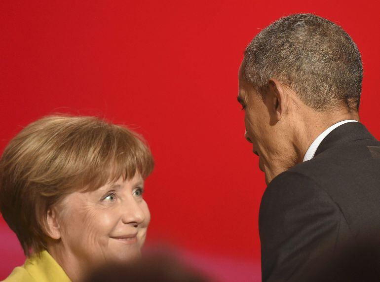 Angela Merkel y Barack Obama, durante la rueda de prensa. 