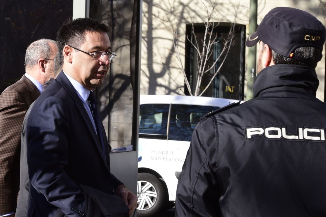 Bartomeu llegando a dependencias judiciales