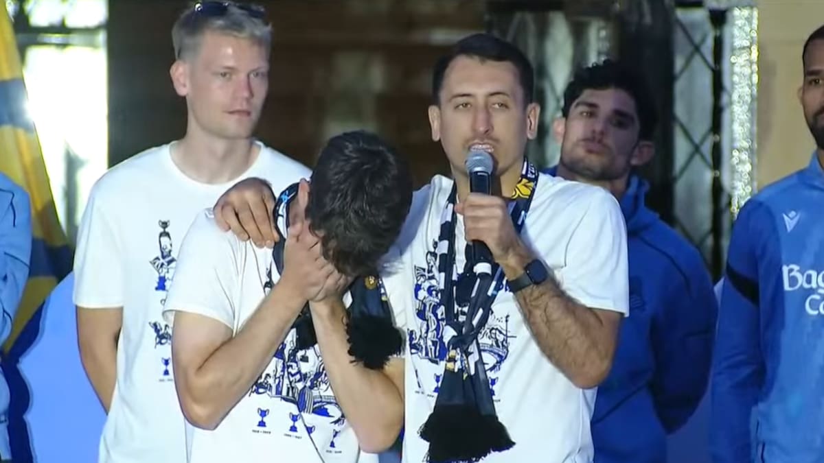 Aritz Elustondo, roto de emoción con las palabras de Oyarzabal: "Esto no sería posible sin gente como él"