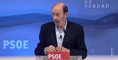 Rubalcaba, en un momento de la Conferencia Política del PSOE