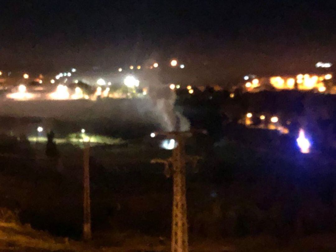 Incendio en los campos de futbol de Valorio