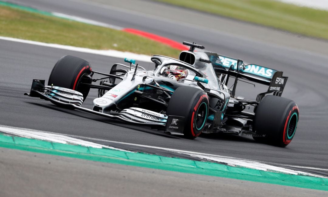 Hamilton, durante la carrera del GP de Gran Bretaña