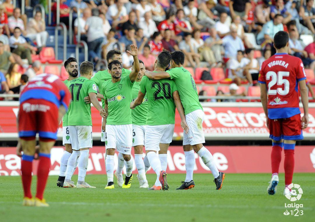 La celebración del 0-2.