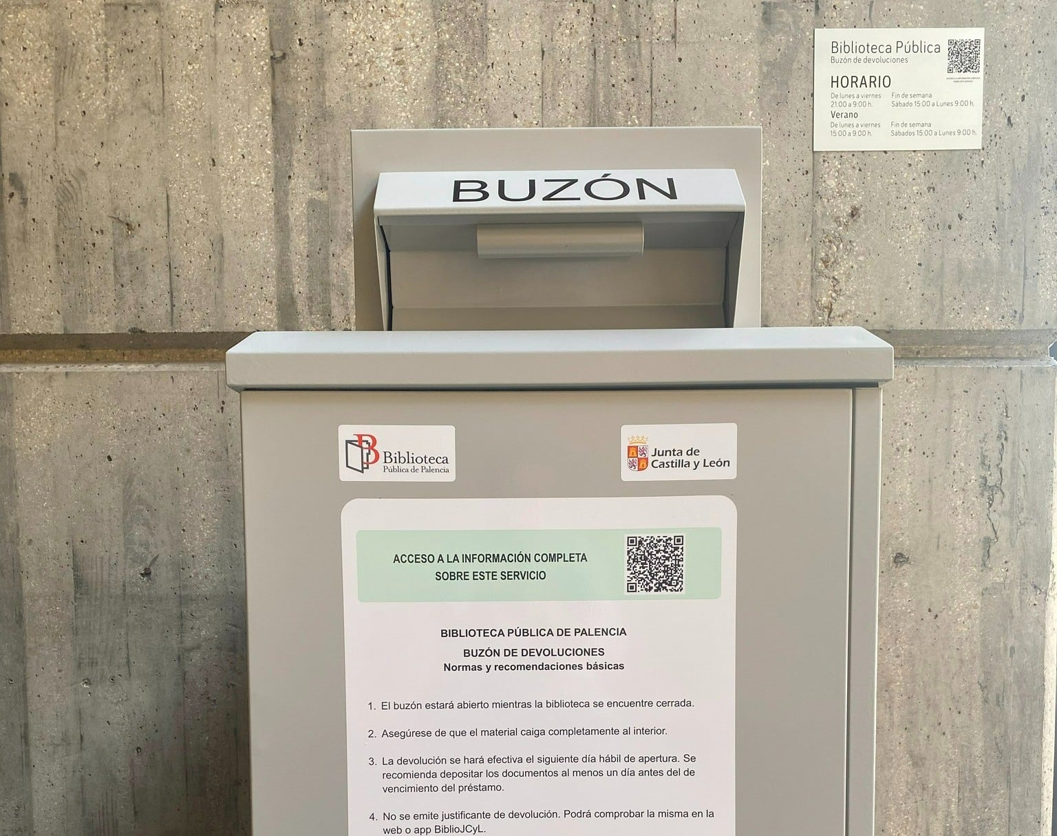 El buzón de devoluciones ya ha empezado a funcionar en la Biblioteca Pública de Palencia