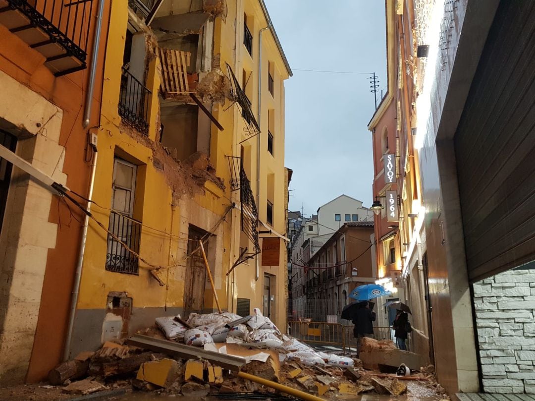 Desplome en la calle Casablanca en enero 2020