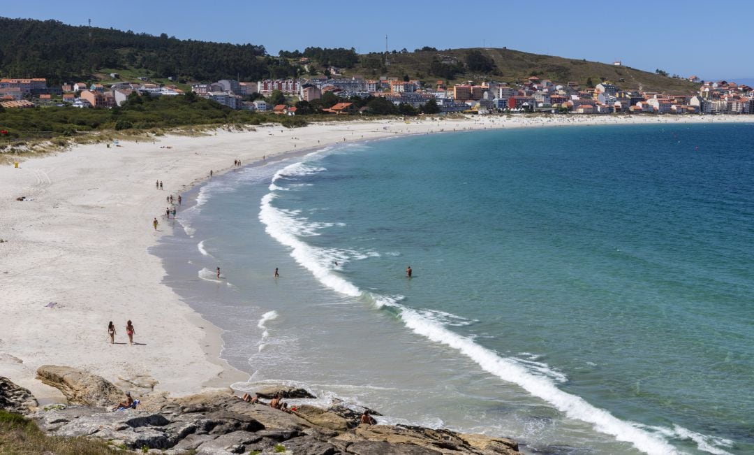 Vista panorámica de la playa de Laxe, A Coruña.