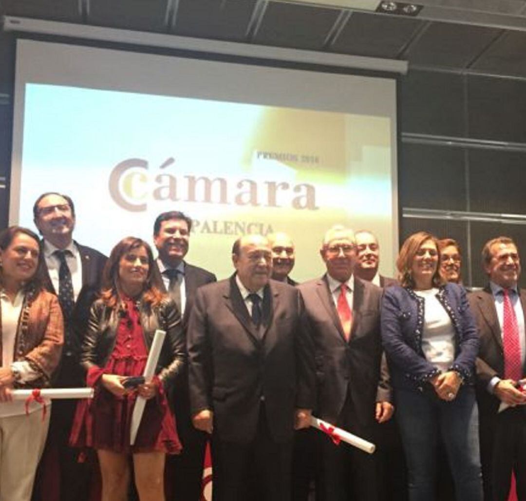 Antonio Primo en la gala de la entrega de premios de la Cámara de Comercio de Palencia