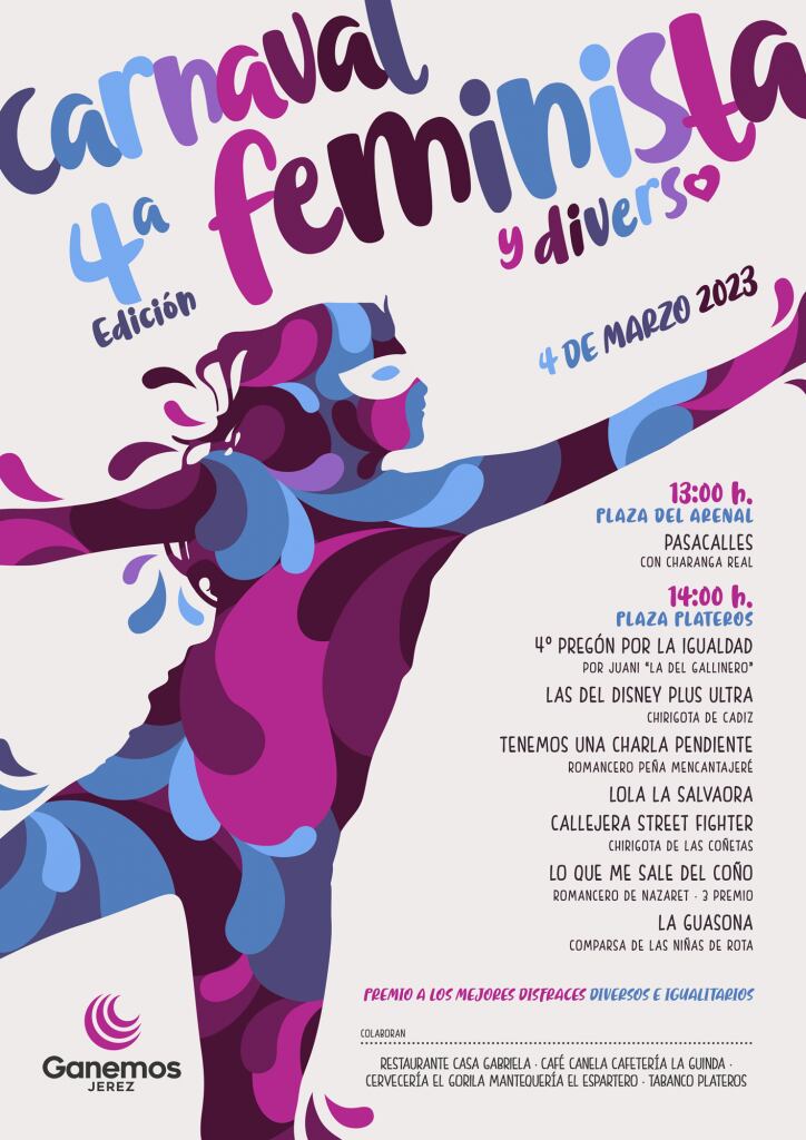 Cartel de la IV edición del Carnaval Feminista y Diverso / Ganemos Jerez