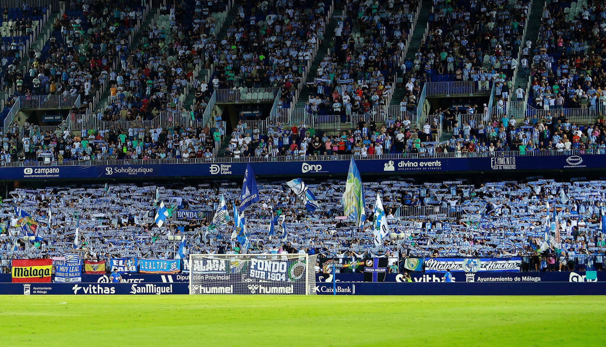 La Grada de Animación en contra del administrador judicial del Málaga, José María Muñoz