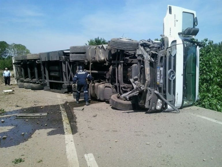 Imagen de archivo de otro accidente registrado el año pasado en la Nacional 122