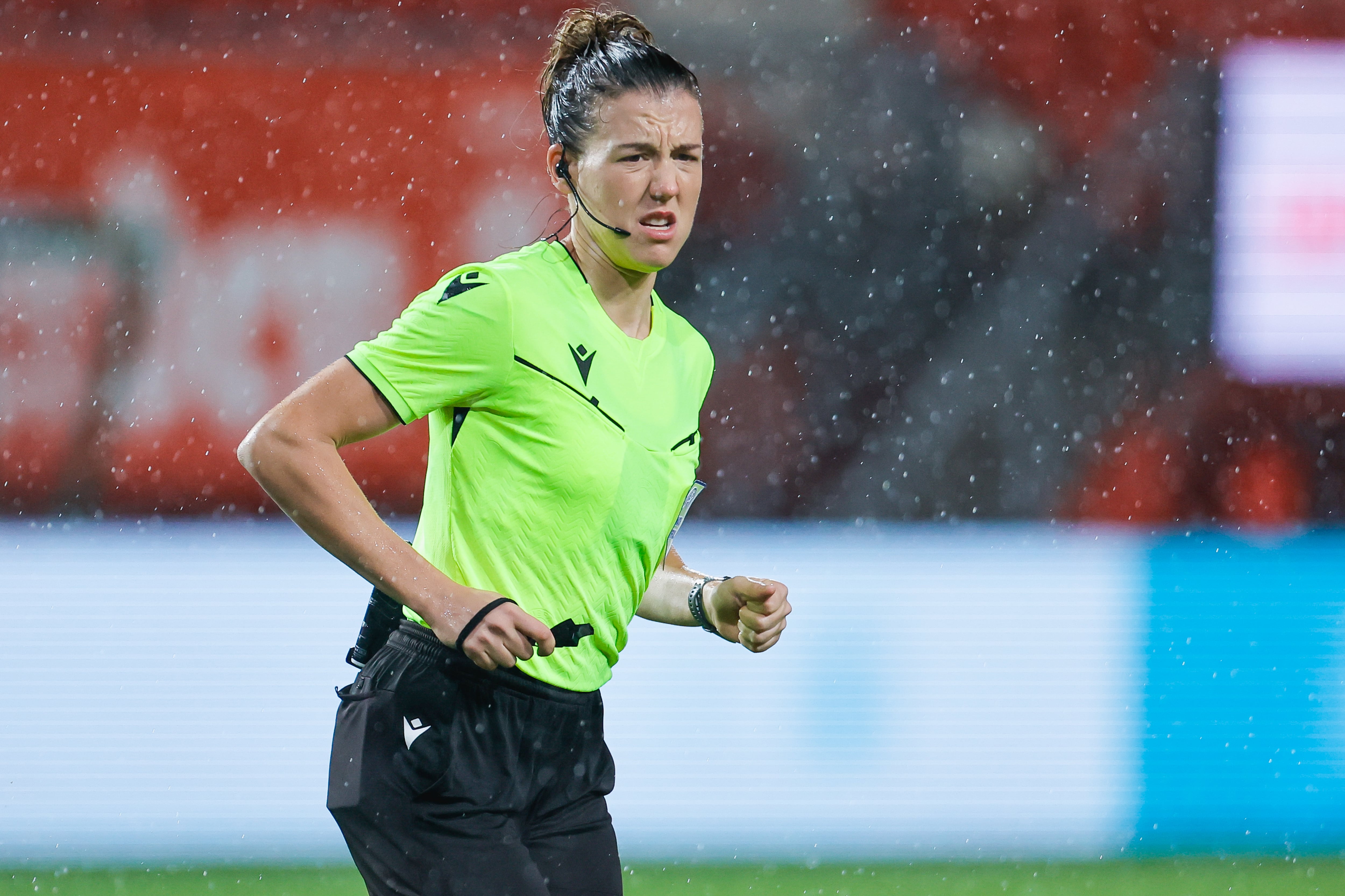 Olatz Rivera, durante un partido de la ronda previa de la actual edición de la Women&#039;s Champions League