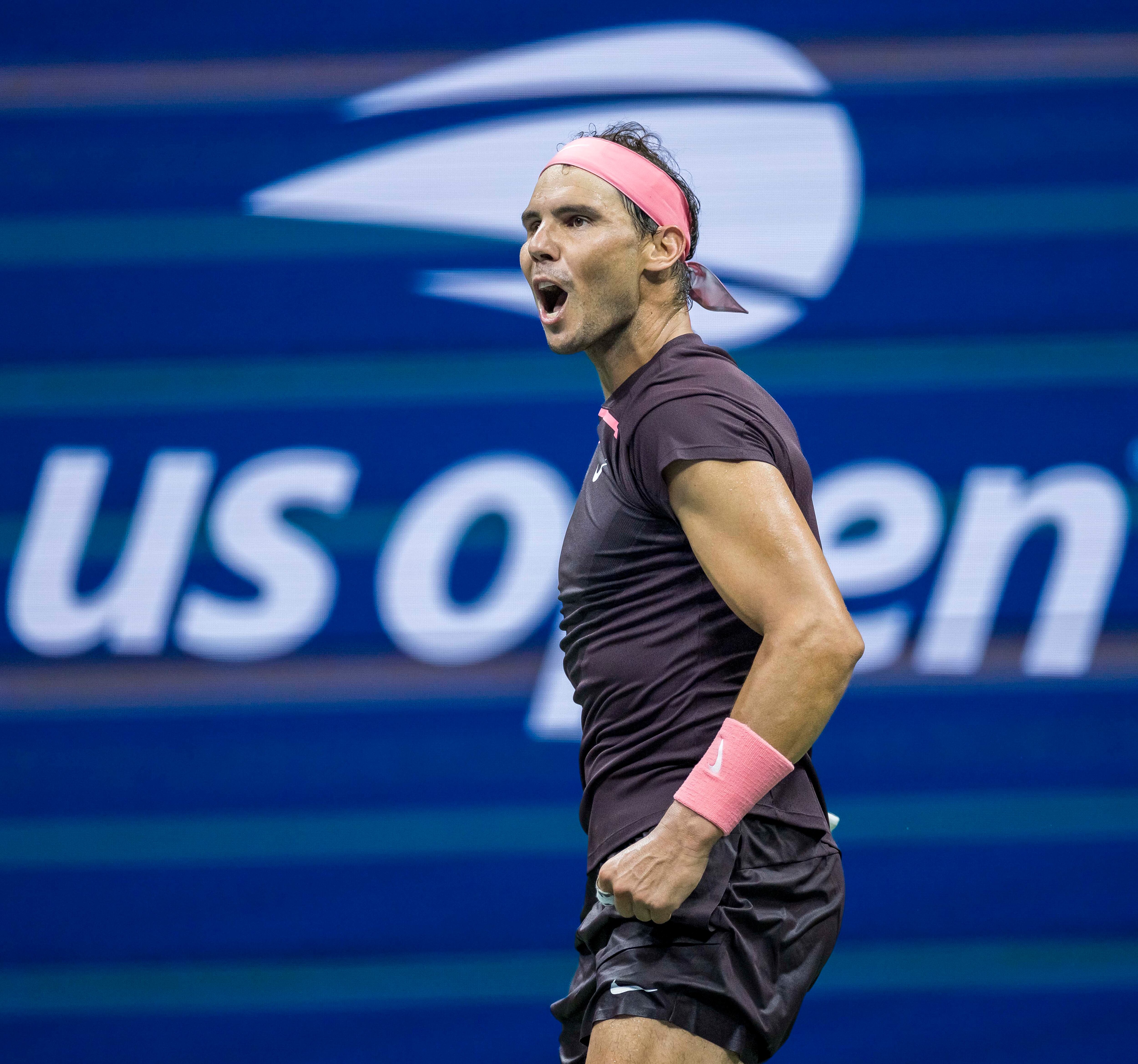 Flushing Meadows (United States), 31/08/2022.- Rafael Nadal of Spain celebrates defeating Rinky Hijikata of Australia during their first round match at the US Open Tennis Championships, at the USTA National Tennis Center in Flushing Meadows, New York, USA, 30 August 2022. The US Open runs from 29 August through 11 September. (Tenis, Abierto, España, Estados Unidos, Nueva York) EFE/EPA/JUSTIN LANE