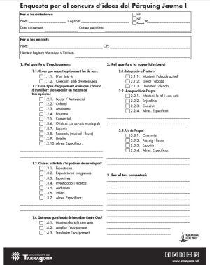 Enquesta per al concurs d'idees del Pàrquing Jaume I