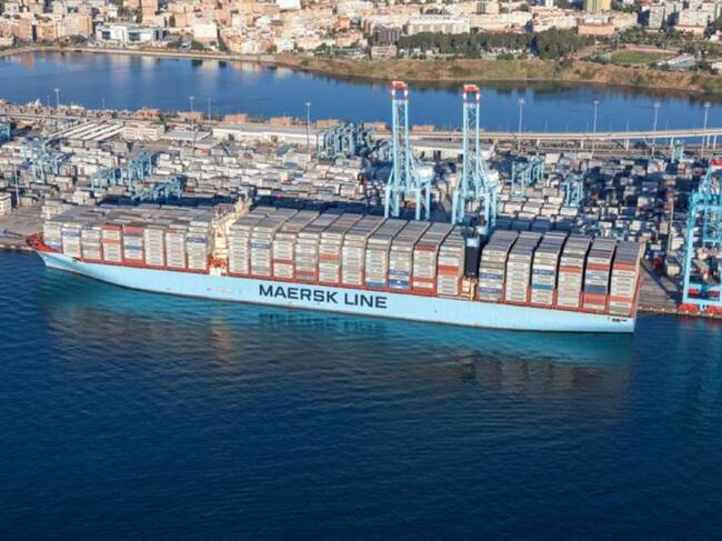 Vista aérea del puerto de Algeciras.