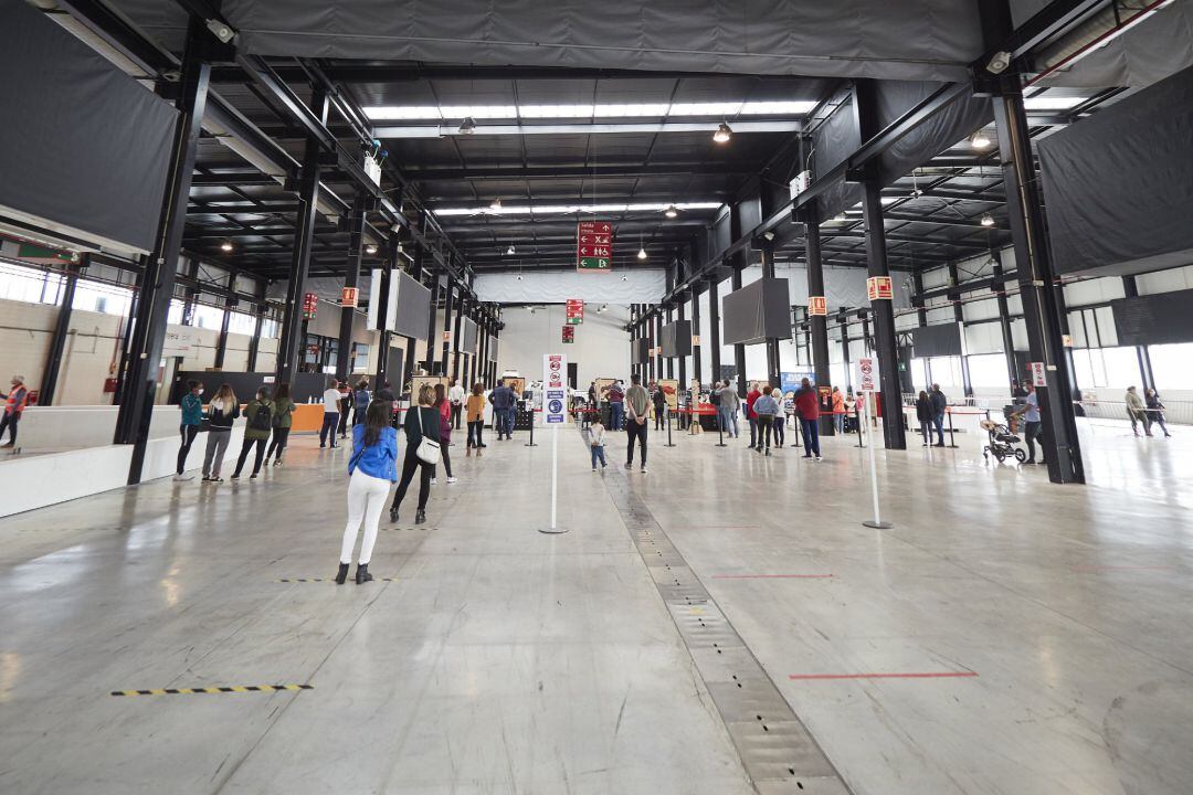 Recinto Ferial de Navarra, en Pamplona, donde el Departamento de Salud del Gobierno de Navarra realiza pruebas PCR de detección del Covid-19.