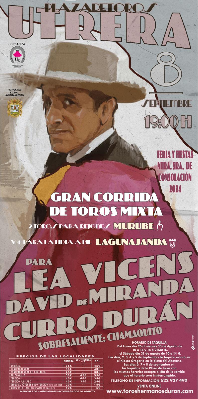 Cartel del festejo mixto en Utrera