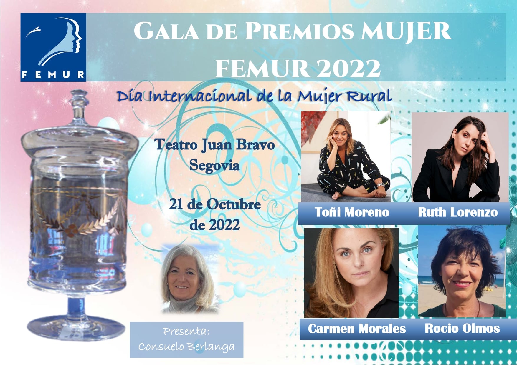 Cartel de la XVI Gala de los Premios Nacionales FEMUR Mujer 2022