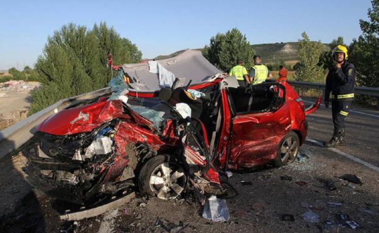 Estado en el que quedó uno de los vehículos implicados