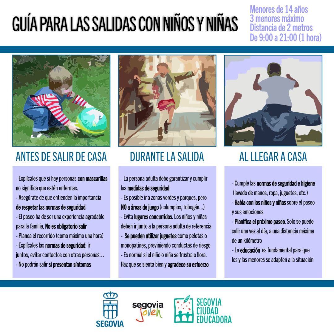 Guía para salir a la calle con menores de 14 años