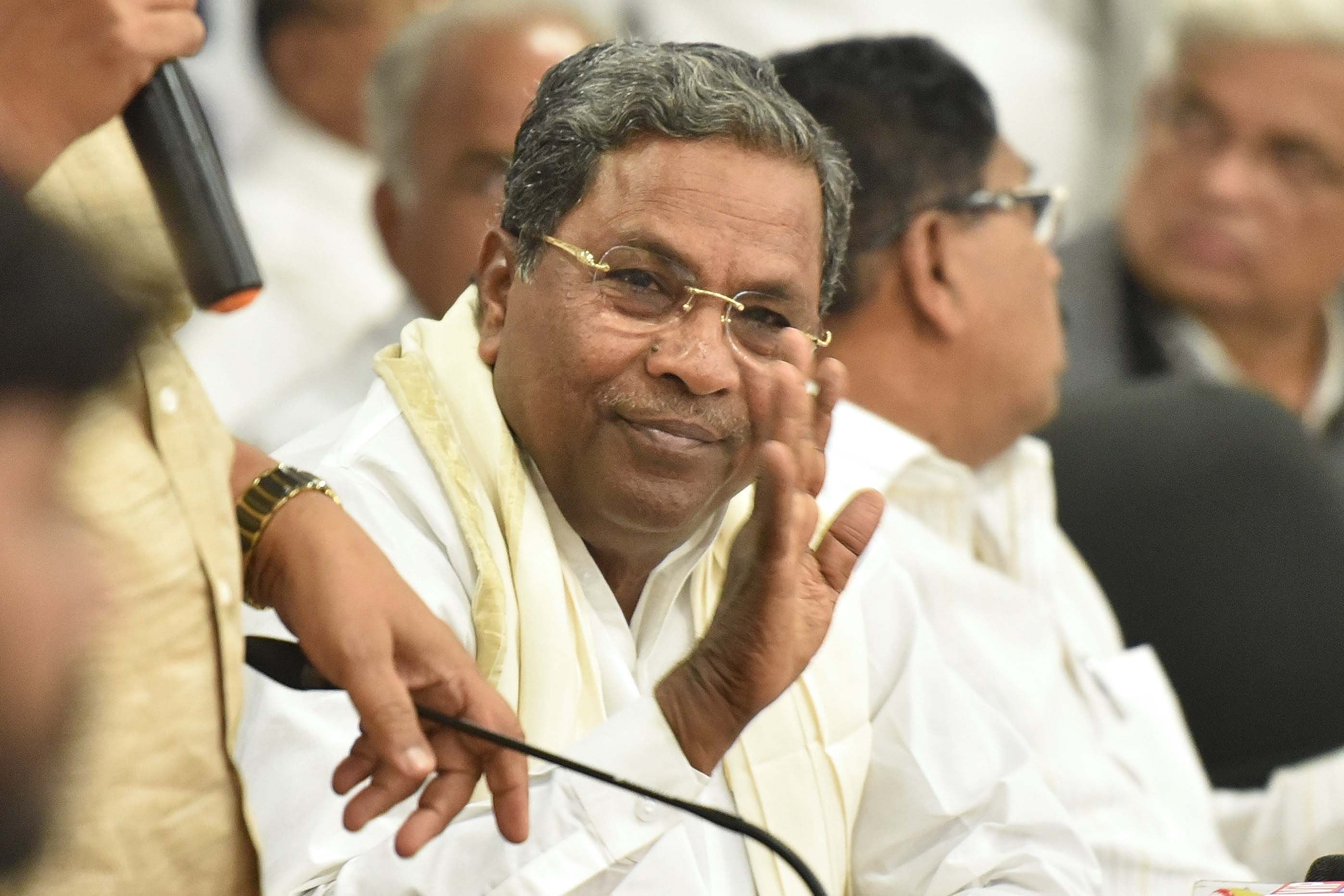 Siddaramaiah en un acto público el 21 de mayo de 2018 en Bengaluru, India. Arijit Sen/Hindustan Times.