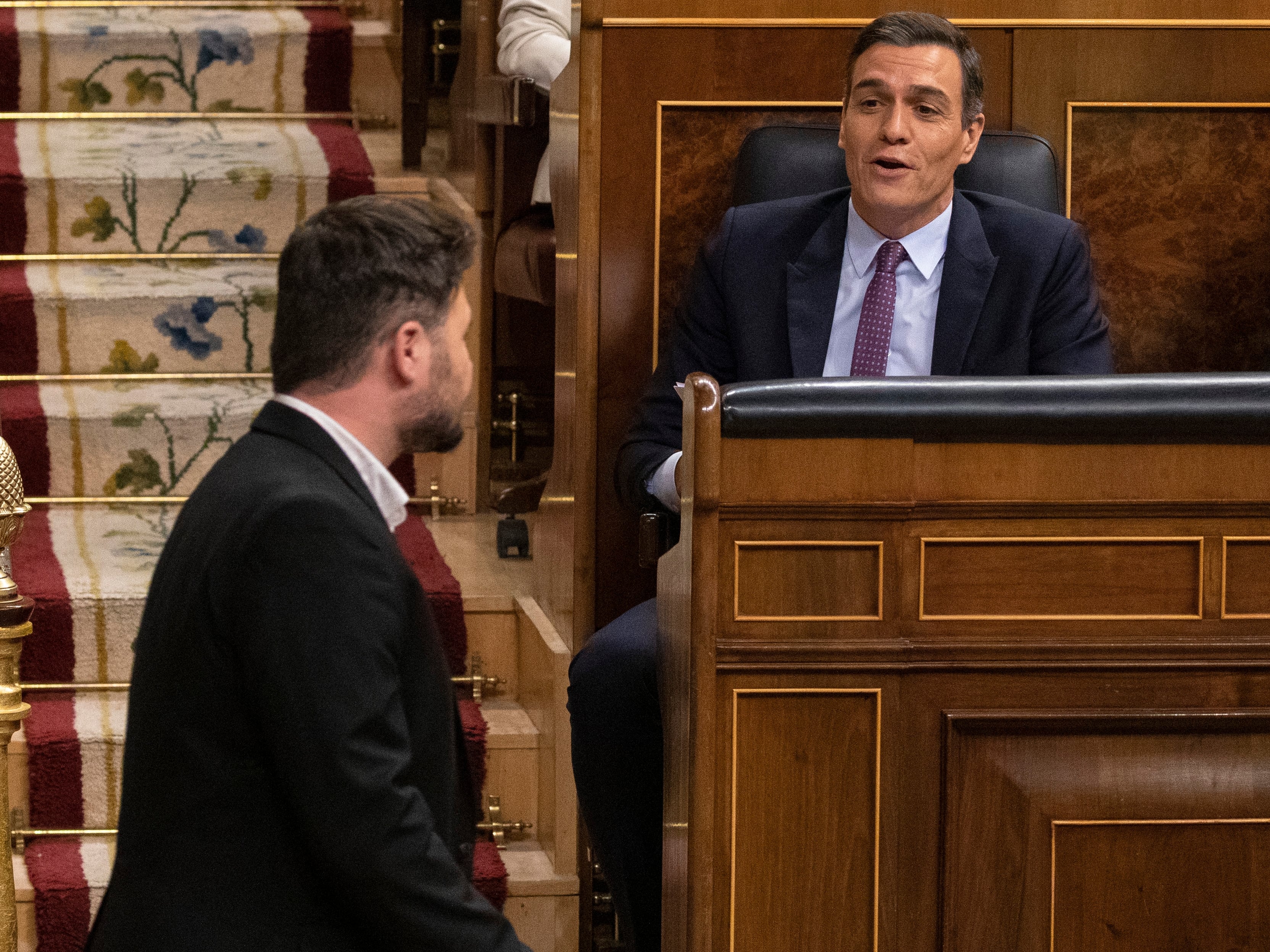 Pedro Sánchez y Gabriel Rufián en el Congreso en una imagen de 2020.