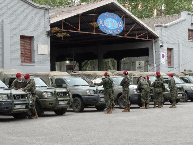 Efectivos del Ejército en Xàtiva.