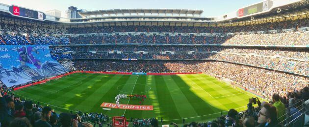 La imagen del Bernabéu desde la tribuna de prensa