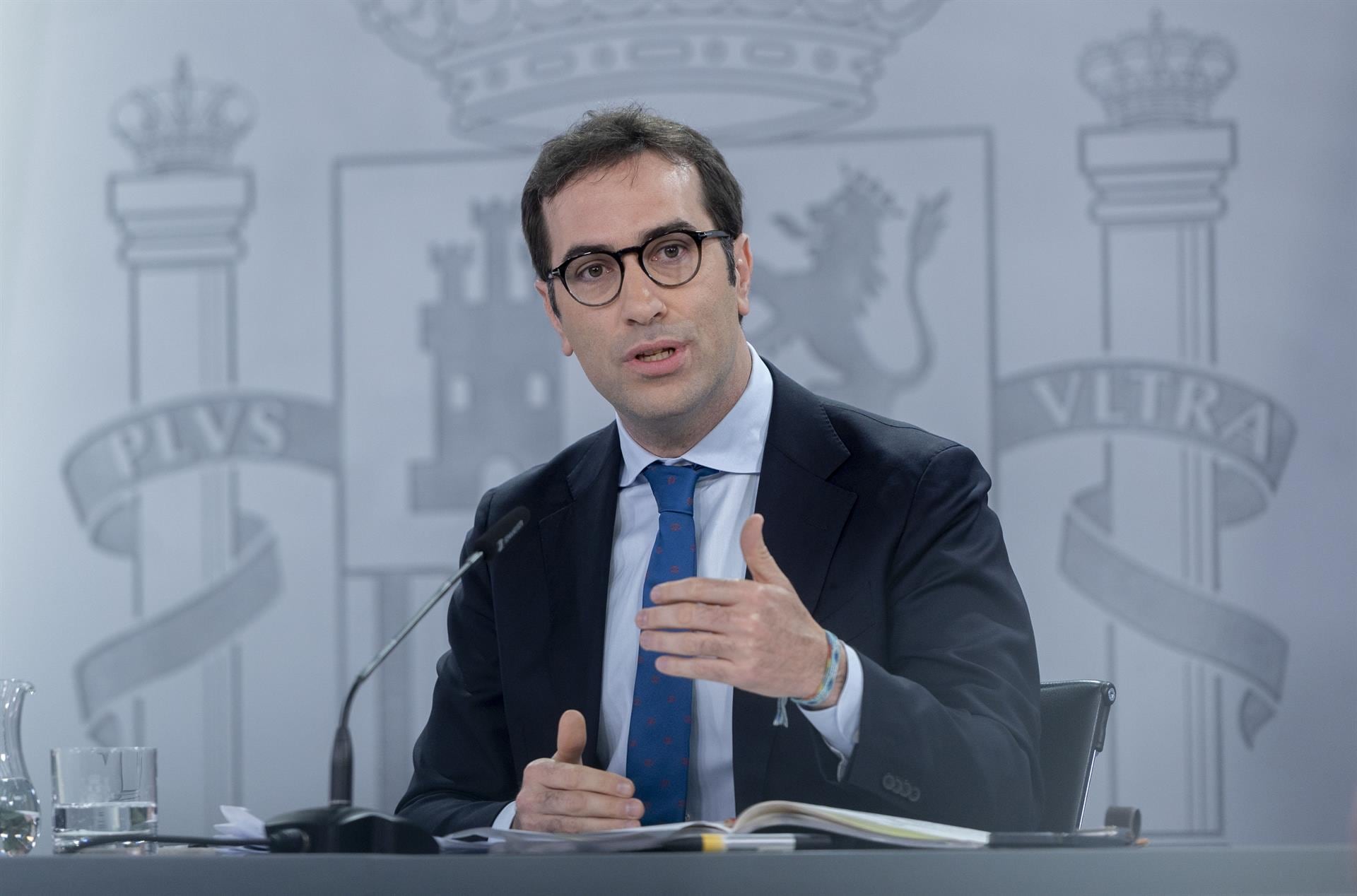 El ministro de Economía, Comercio y Empresa, Carlos Cuerpo, durante una rueda de prensa posterior al Consejo de Ministros. Alberto Ortega - Europa Press - Archivo