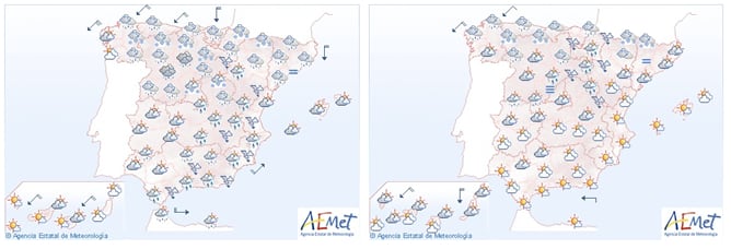 Aemet prevé una mejora del tiempo a partir del miércoles