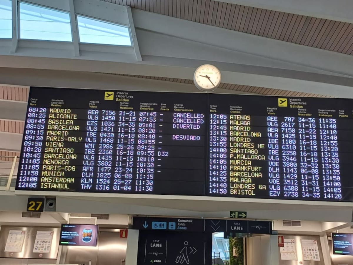 La niebla obliga a desviar varios vuelos con destino Bilbao este lunes