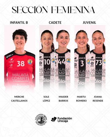 Las madrinas de la sección femenina en las categorías infantil, cadete y juvenil