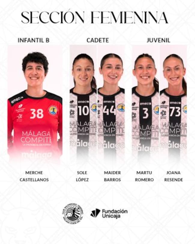 Las madrinas de la sección femenina en las categorías infantil, cadete y juvenil