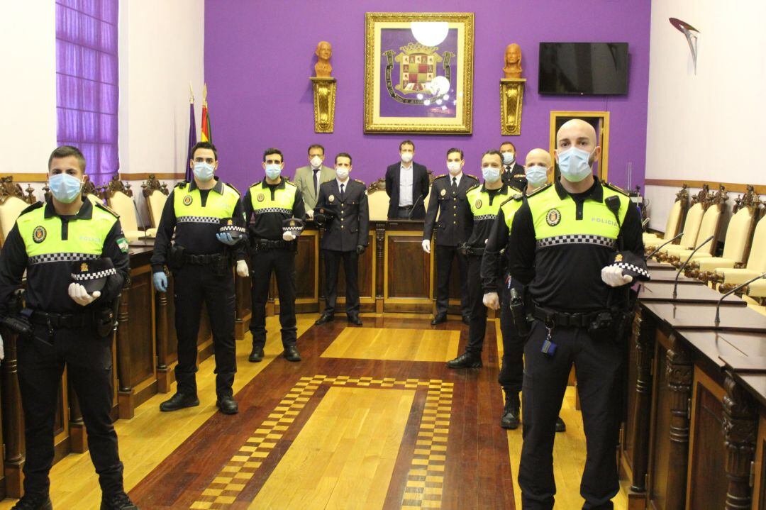 Toma de posesión de los agentes de Policía Local en el Ayuntamiento de Jaén.