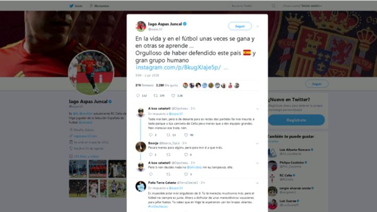 El delantero celeste de la selección se muestra dolorido pero orgulloso tras la eliminación de españa del mundial de Rusia.