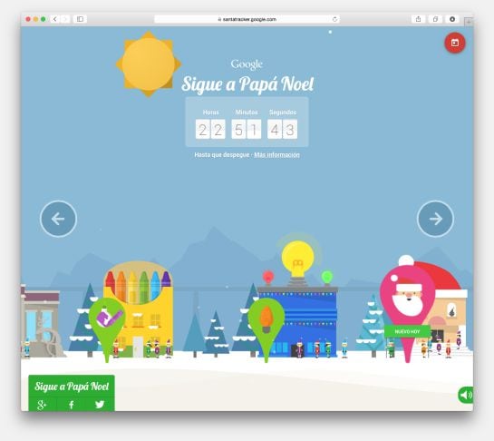 Imagen de la web ‘Santa Tracker‘