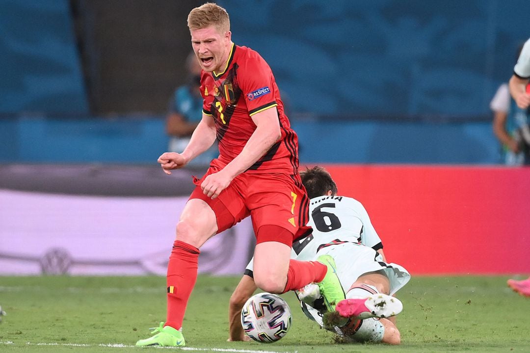 De Bruyne cae lesionado tras la entrada de Palhinha