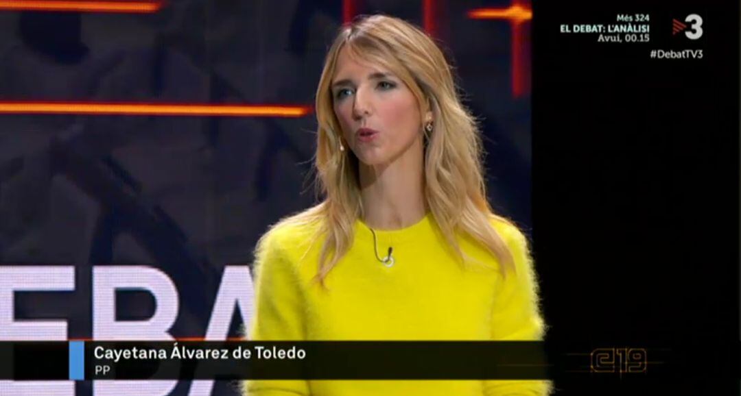 Cayetana Álvarez de Toledo, en el debate de TV3.